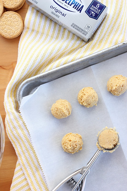 Lemon Truffle Dough Rolled onto cookie sheet