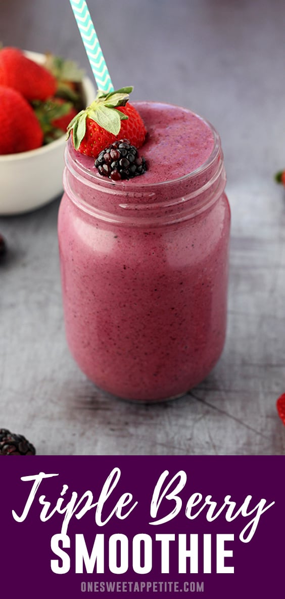 Triple Berry Smoothie Recipe | One Sweet Appetite