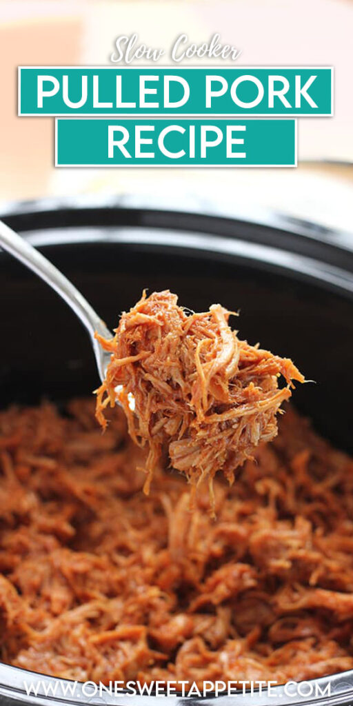pinterest graphic that reads "slow cooker pulled pork recipe"