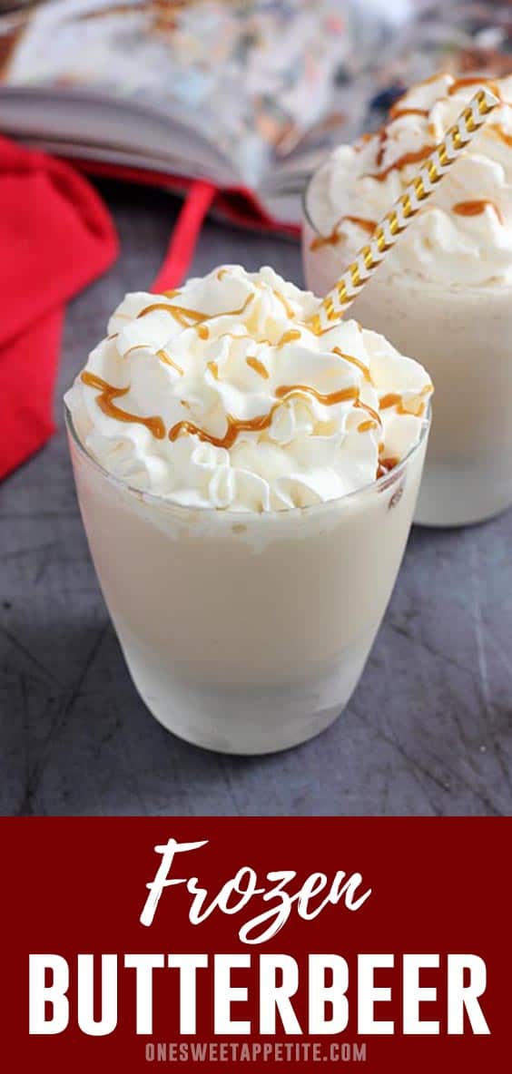 This Frozen Butterbeer Recipe will transport you straight to the Three Broomsticks! Inspired by the frozen drink in Harry Potter!