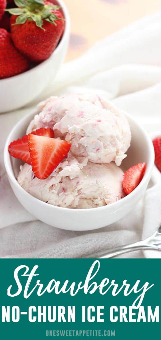 This super simple no-churn strawberry ice cream is the perfect summer recipe. The best part? No ice cream machine needed!