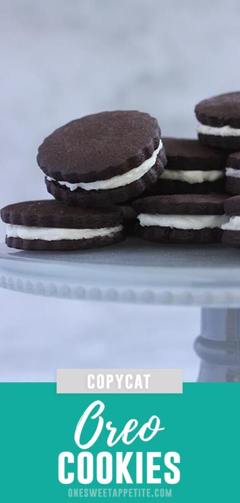 This Copycat Oreo Cookies Recipe is almost better than the original! A crisp dark chocolate cookie with a creamy sweet filling. The perfect milk dipping cookie! 