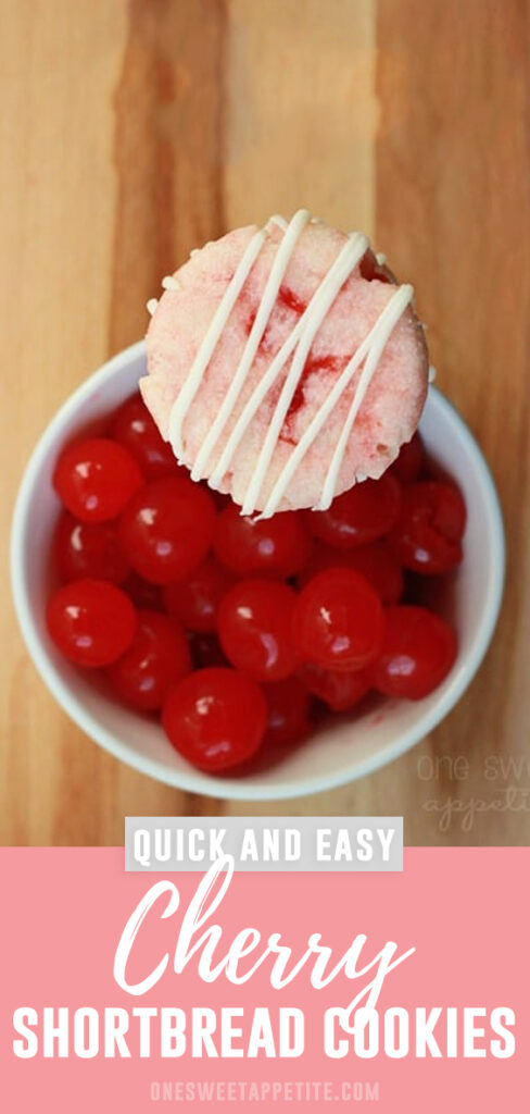 Cherry Shortbread Cookies- This is the easiest holiday cookie recipe and full of cherry flavor! Minimal ingredients and no-fail! 