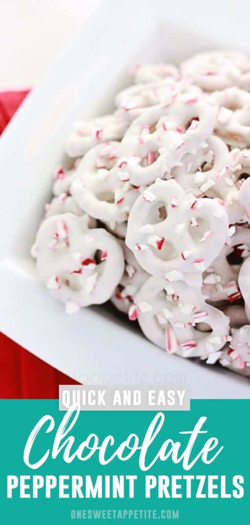 White Chocolate Candy Cane Pretzels. Salty pretzels covered in white chocolate and sprinkled with candy cane pieces- perfect Holiday recipe!