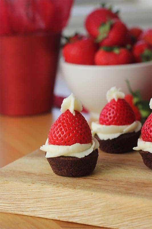 3-Ingredient Brownie Santa Hats