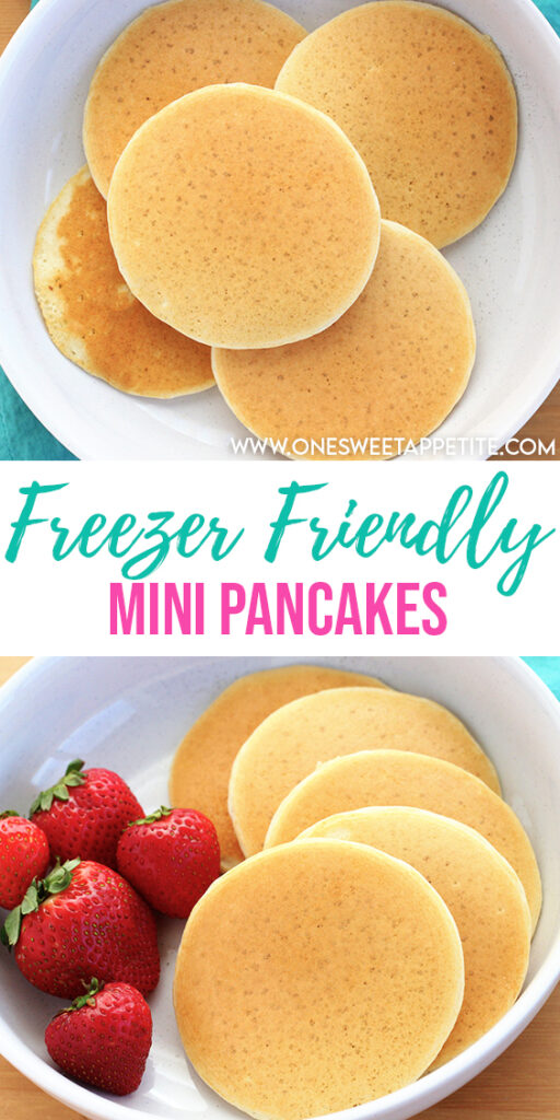 Mini Pancakes are the perfect easy breakfast! A kid favorite recipe AND freezer friendly. Slather with syrup or dust with powdered sugar for a tasty breakfast ready in minutes.