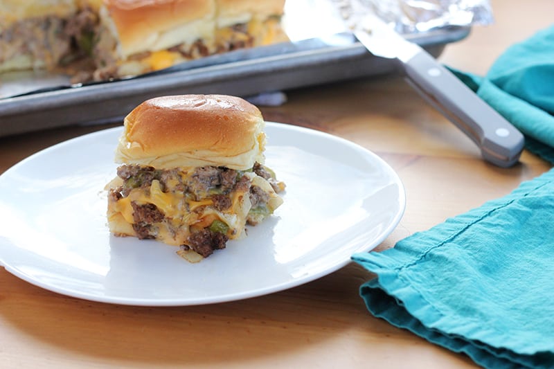 Homemade cheesesteak sliders