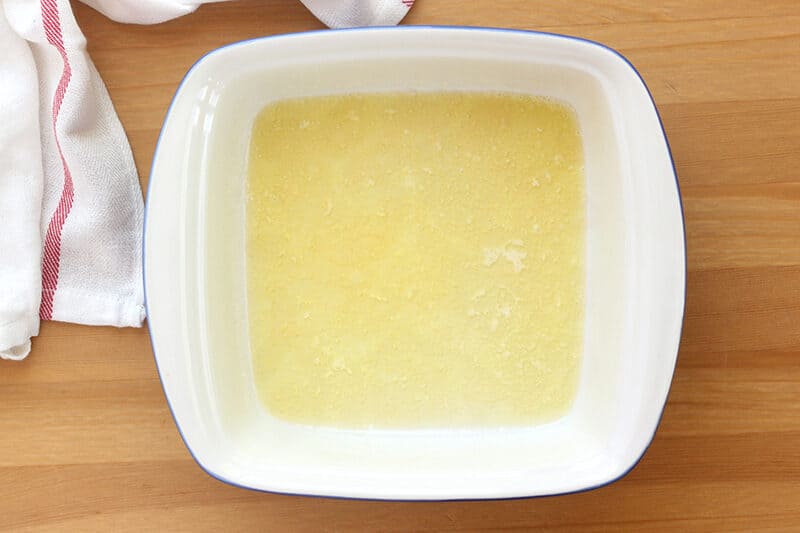 butter melted in a 9 inch pan