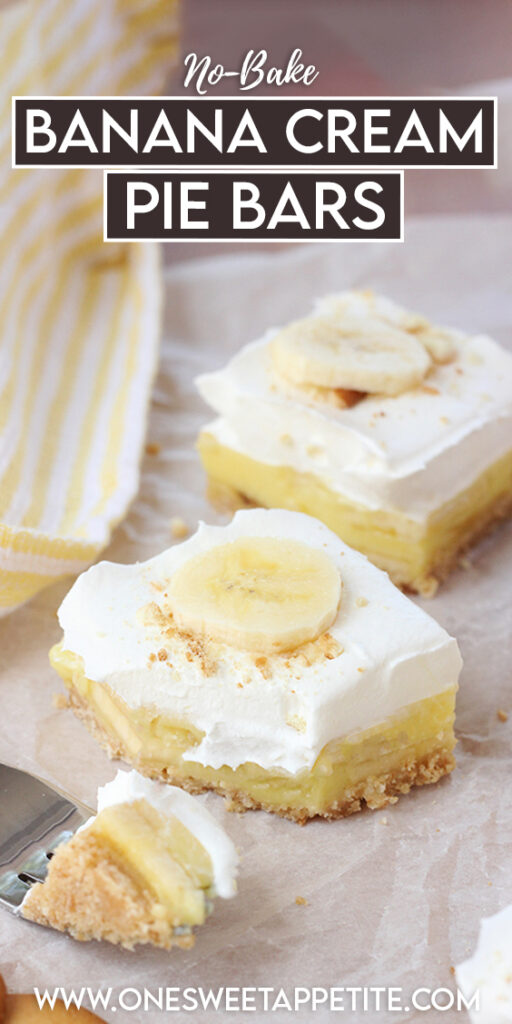 Banana Cream Pie Bars. Fresh sliced bananas are placed on a vanilla wafer cookie crust and topped with vanilla pudding for a super simple and delicious dessert recipe.