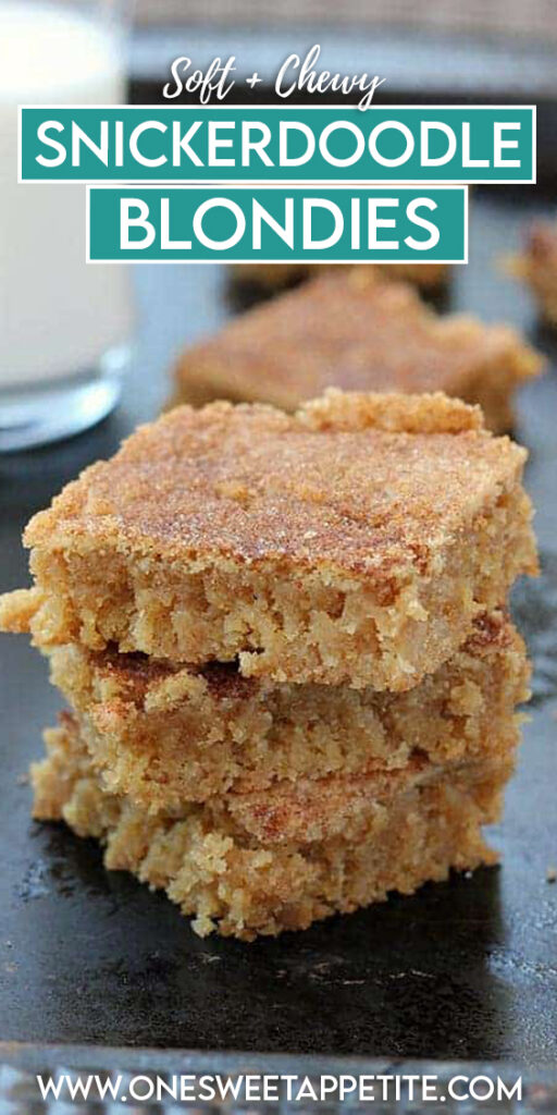 Snickerdoodle Blondies. You heard that right. A beautiful blend of cookies and brownies leaves you with the ultimate dessert recipe!