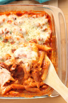 Easy Pasta Bake Recipe- Quick Weeknight Dinner - One Sweet Appetite