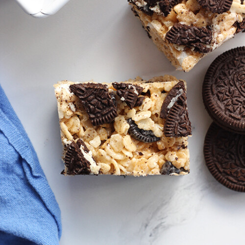 Cookies and Cream Rice Krispie Treats Recipe One Sweet Appetite