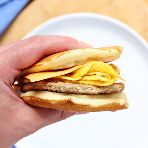 SAUSAGE PATTY PANCAKES - Butter with a Side of Bread