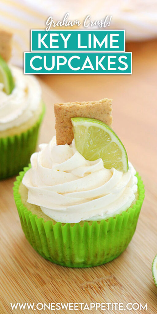 pinterest graphic reading "graham crust key lime cupcakes"