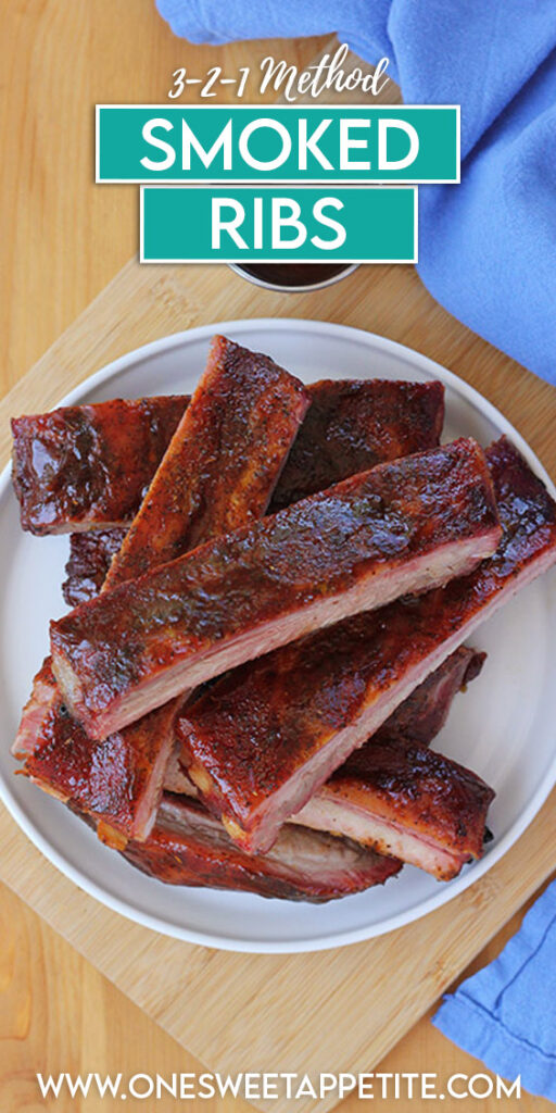 pinterest graphic reading "3-2-1 method smoked ribs"