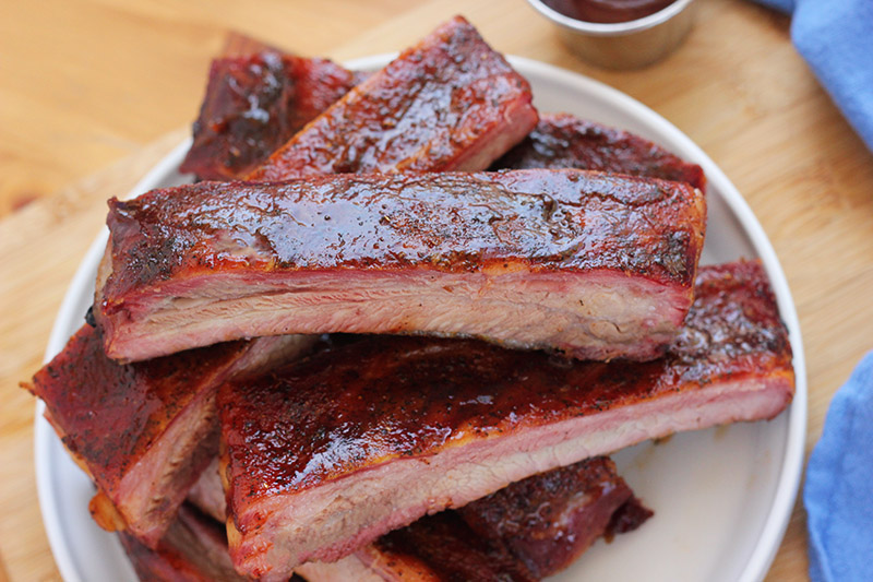 close up of cooked ribs