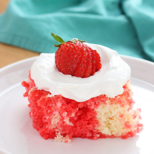 Easy Strawberry Poke Cake Recipe - One Sweet Appetite