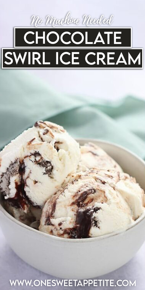 Fudge Swirl Ice Cream Recipe (No Churn) - One Sweet Appetite