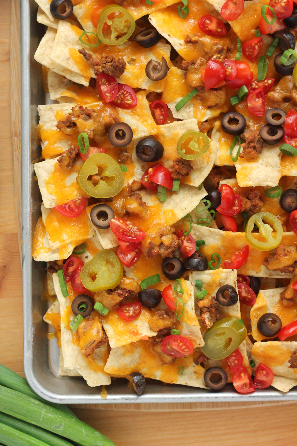 Easy Sheet Pan Nachos with Queso - Peas and Crayons