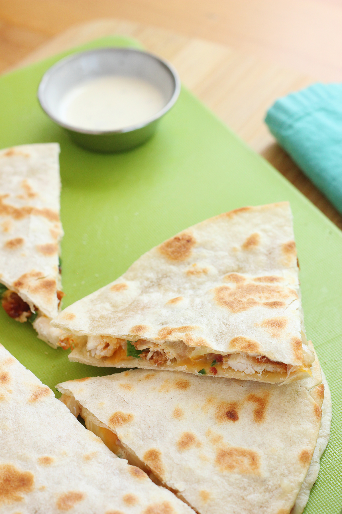 Copycat Chili's Chicken Bacon Ranch Quesadilla One Sweet Appetite