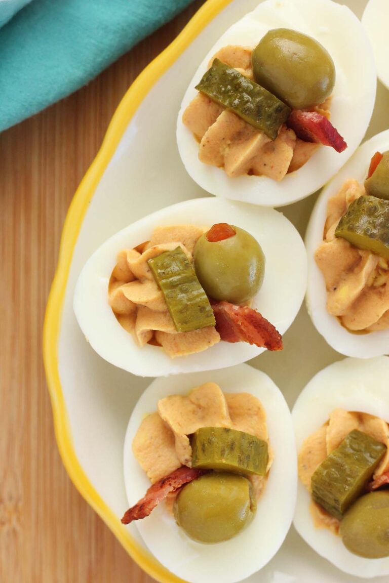 Bloody Mary Deviled Eggs