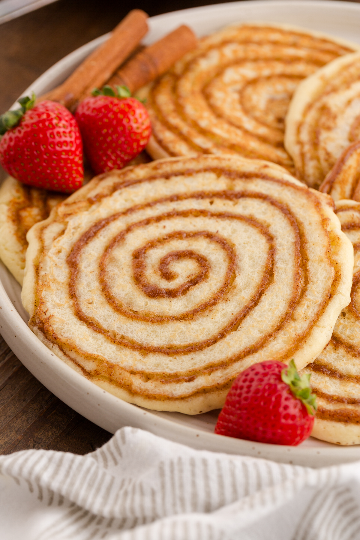 Cinnamon Roll Pancakes Recipe (From a Mix) - One Sweet Appetite